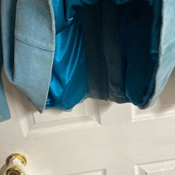 Lane Bryant Women's Light Peacock Blue Suede Jacket Zip Front with Pockets - Picture 8 of 9